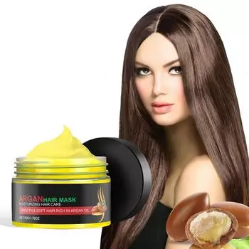 Маска для волос с аргановым маслом. Глубоко питает и лечит поврежденные волосы. Маска делает волосы сильными и блестящими. One Size чёрный