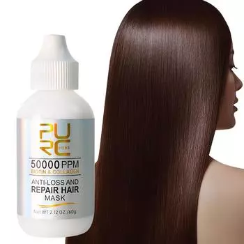 Маска для волос с биотином не способна захватывать и восстанавливать корни волос. Питательная, гладкая, горячее окрашивание, пушистая и гладкая маска для ухода за волосами. 60g