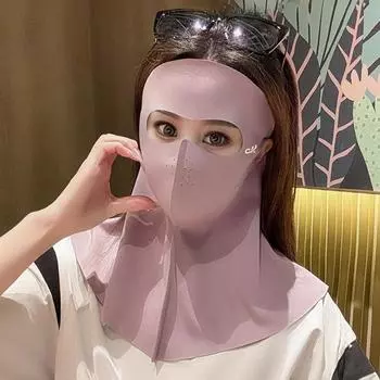 Маска для защиты от солнца из ледяного шелка, защита от УФ-лучей, шарф для шеи, защита шеи, пылезащитный, солнцезащитный козырек, маска для лица, лето