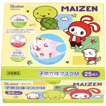 Маска фигуриста 3D из нетканого материала 3 слоя М для детей 25 шт Maizen Sisters 23 MSKS25-A