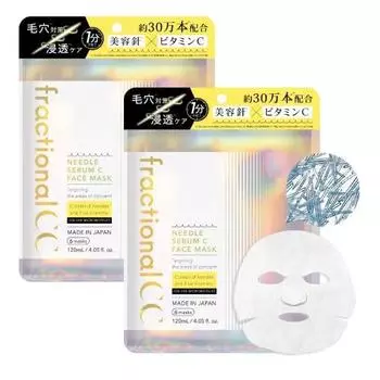 Маска Fractional CC Needle Mask C Сделано в Японии 300 000 штук Маска для введения игл Витамин C Глутатион Пор 6 штук x 2 Набор