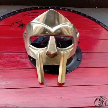 Маска гладиатора MF Doom | Mad Villain 18g Мягкая стальная римская броня Реплика средневекового шлема SCA LARP, ручная ковка, подарочная маска Doom