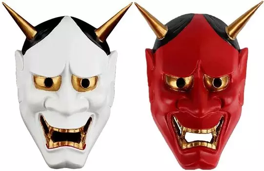 Маска Хання Маска Демона Хання Хання Сэцубун Бин Бросание Косплей Маска Уничтожения Они Событие Фестиваль Косплей Маска Маскарад Фестиваль Хэллоуина