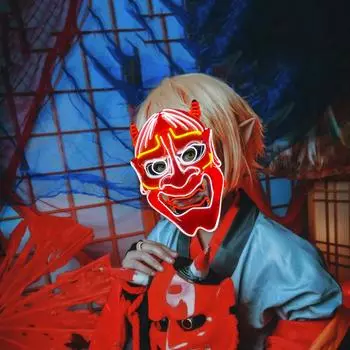 Маска Хання, Светящаяся маска для вечеринки One size красный