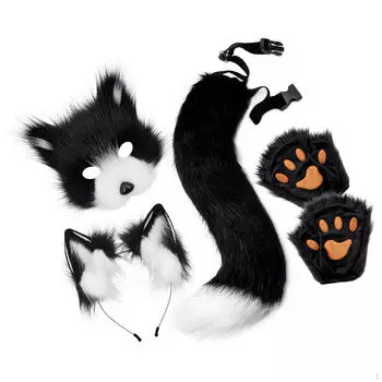 Маска и хвост в наборе для костюмированной вечеринки «Кошка для ролевой игры», «Карнавал», «Выпускной», «Ночной клуб»