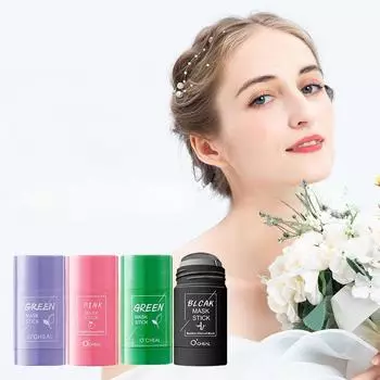 Маска из баклажана с зеленым чаем, палочка, бамбуковый уголь, очищающая поры, грязевая маска, увлажняющая, увлажняющая, очищающая