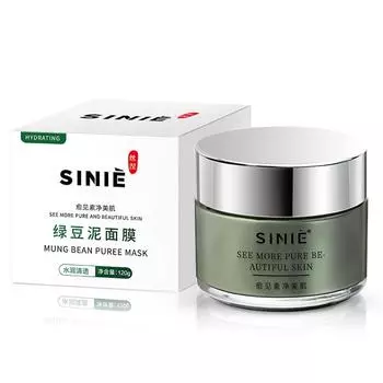 Маска из грязи бобов мунг освежающая и нежирная увлажняющая увлажняющая очищающая грязь 120g