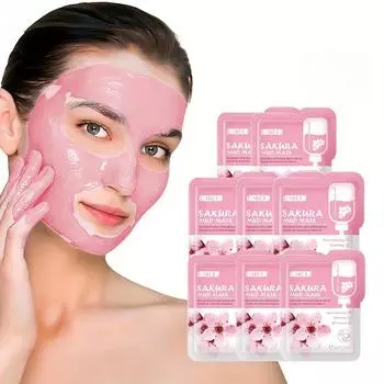 Маска из грязи с цветущей вишней, одинарный набор из 5 г, чистая грязевая маска, пробный набор, уход за кожей лица, увлажнение 3PCS розовый