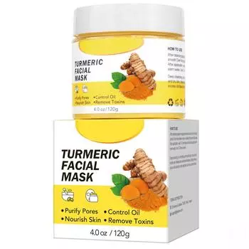 Маска из грязи с куркумой очищает поры, устраняет тусклость, осветляет кожу, очищает и удаляет черные точки 120 г One Size