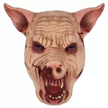 Маска из латекса в виде головы свиньи бежевый