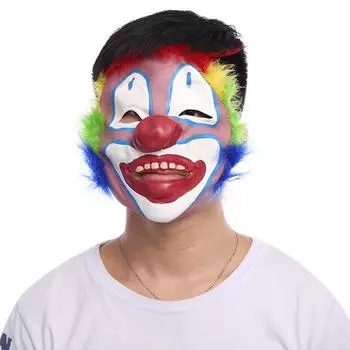 Маска клоуна на Хэллоуин, латексная, для косплея, на все лицо, ужас, маскарад, маска для вечеринки призраков ClownPink