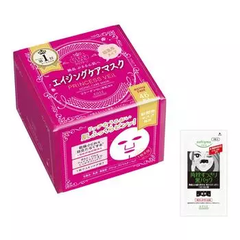 Маска KOSE Clear Turn Princess Veil Aging Care Mask 46 шт. Маска для лица В комплект входит 1 бонусная упаковка с носовыми заглушками +