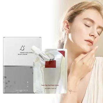 Маска-крем для лица с дрожжами и яйцами, маска для очищения пор и увлажнения 100 мл белый
