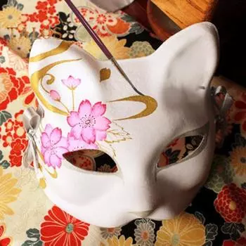 Маска лисы для косплея с резинкой, сплошной цвет, сделай сам, картина, карнавальный бал, маскарадный костюм на Хэллоуин, подушка для лица в форме животного B