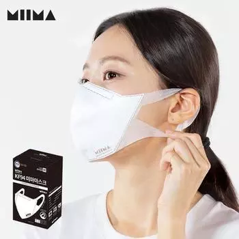 Маска Mima Health среднего размера 30 шт. (KF94) белый/черный, выбери 1 Medium White 30 Pieces KF94