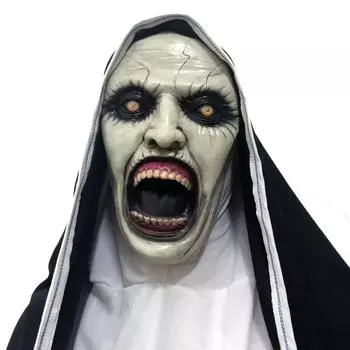 Маска монахини, Ужас, Страшный, Страшный, Женское лицо голова, Реквизит для розыгрышей One Size