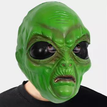 Маска на голову инопланетянина, нарядная, реалистичная, страшная, реквизит для косплея, зеленый