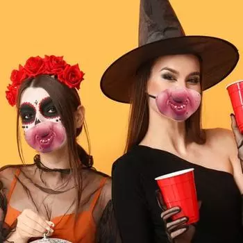 Маска на Хэллоуин из латекса, забавная маска на пол-лица, дышащая, реалистичная маска ужасов C