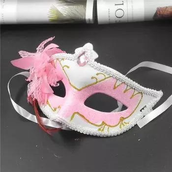 Маска на пол-лица Маска на пол-лица Маскарадная маска для косплея Венецианская маска Простая цветочная маска унисекс синий