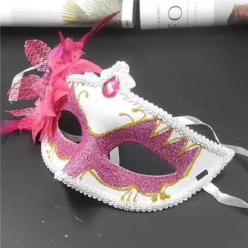 Маска на половину лица Цветочная маска Маскарадная маска для косплея Маски на Хэллоуин Маска на половину лица Реквизитная маска синий