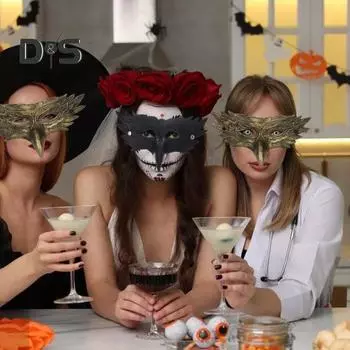 Маска на половину лица из искусственной кожи для мужчин и женщин, вдохновленная орлом, универсальная дышащая маска для Хэллоуина, маскарада, косплея, вечеринки серебряный