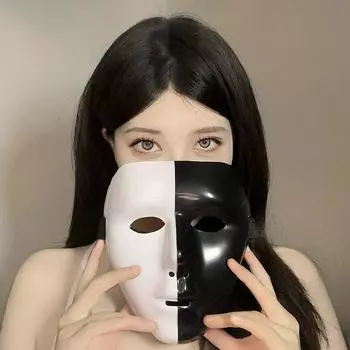 Маска на все лицо для Хэллоуина, шахматы, белая сетка, уличная танцевальная маска, маска для танцев, косплей, ужасы, смешное шоу, реквизит chess white grid full face mask