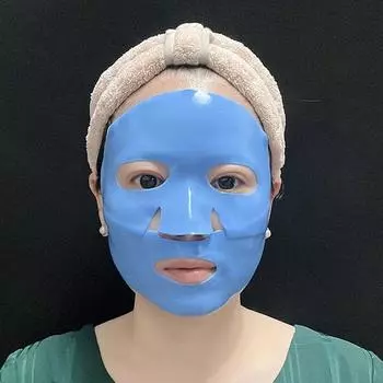 Маска-наклейка Синяя глиняная кукла Верхняя и нижняя маска для лица Разделенная кристаллическая маска 1pcs