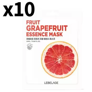 Маска-пакет Fruits Grapefruit Essence (10 листов) – Осветляющие и освежающие маски для лица