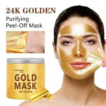 Маска-пленка для лица 24KGold Peel Off, Маска-пленка для лица, лифтинг, увлажнение и восстановление, морщины, черные точки, кожа лица B5 120 г/4 жидких унции One Size