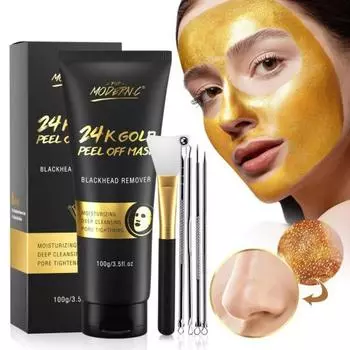 Маска-пленка для удаления черных точек 24K Gold Peel Off Mask, 1 шт.