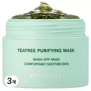 Маска-пленка для умывания Bonabella Tea Tree Purifying Wash-Off Mask Pack 100 мл, 1 упаковка, 3 упаковки