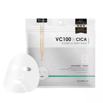 Маска-пленка Shishibella для лица, 30 шт., большая емкость, чайное дерево, витамин C, VC100, сделано в Японии, увлажнение, уход за сухой кожей, S