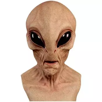 Маска пришельца, латексный чехол на голову, маска ужаса НЛО, зеленый чехол на голову