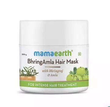 Маска с Брингараджем и Амлой: для интенсивного ухода за волосами (200 г), BhringAmla Hair Mask for Intense Hair Treatment, Mamaearth