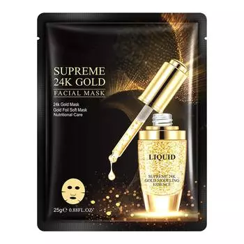 Маска с золотой фольгой Увлажняющая и укрепляющая маска помогает уменьшить морщины и тонкие линии с гиалуроновой кислотой и коллагеном 25 мл белый