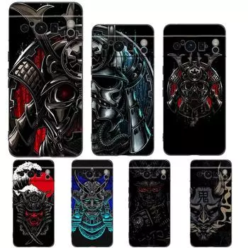 Маска самурая Они для Google Pixel 8 7 6 Pro 6A 5G черный чехол для телефона мягкий противоударный чехол силиконовый TPU Shell Coque Pixel 7A