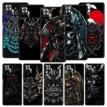 Маска самурая Они для Xiaomi Redmi Note 12 5G чехол для телефона 10C 10 11 9 8 Pro Plus 9S 7 8T 9T 9A 8A 9C K50 K40 игровой силиконовый чехол Note 12Pro 4G