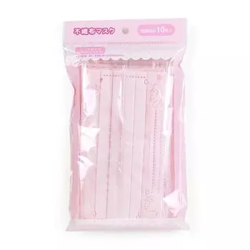 Маска Sanrio из нетканого материала 3D для взрослых розового цвета, 10 штук, My Melody, плиссированный тип, индивидуально упакованный, удобный для ушей, ушные повязки, носовой упор, персонаж 186830