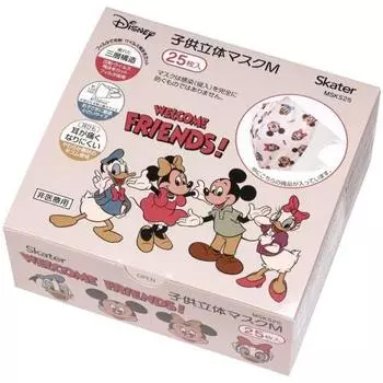 Маска скейтера 3-слойная нетканая 3D M для детей 25 шт Disney Mickey Mouse & Friends MSKS25-A