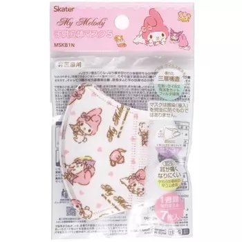 Маска скейтера 3D из нетканого материала для детей 2-3 лет, 3 слоя, My Melody Sanrio, 7 предметов MSKB1N-A