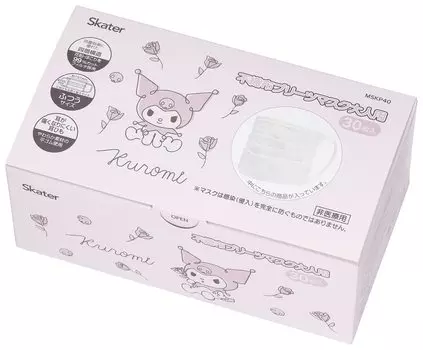 Маска скейтера, стандартный размер, 4 слоя, увеличенная коробка, Kuromi Sanrio, 30 штук, нетканый материал MSKP40-A