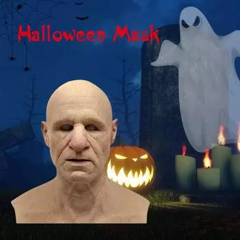 Маска старушки на Хэллоуин, маска для лица с жуткими морщинами, латексная маска для косплея, реквизит для вечеринки