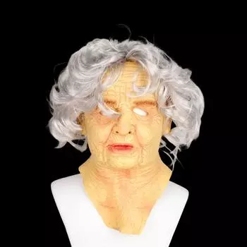 Маска старушки на Хэллоуин, маска для лица с жуткими морщинами, латексная маска для косплея, реквизит для вечеринки