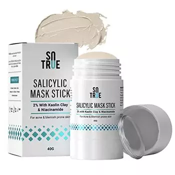 Маска-стик для лица Sotrue 2% салициловой кислоты с каолиновой глиной | Для кожи, склонной к акне, черным точкам и пятнам | Уменьшает избыток жира и грязи | 40 г 40 g