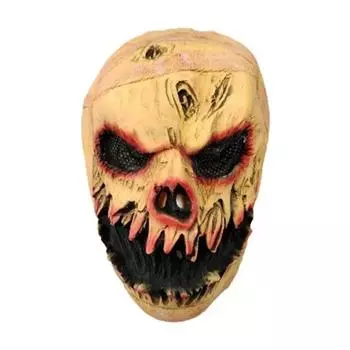 Маска тыквы ужасов Хэллоуин украшение страшная тыква карнавальный костюм реквизит вечеринка наряжаться латексная маска жёлтый