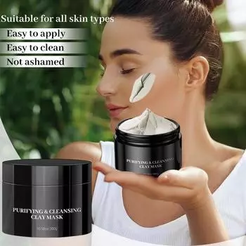 Маска - Удаление черных точек и контроль жирности для чувствительной/жирной/сухой кожи | Детоксицирующий скраб и очищение пор, 10,5 унций / 300 г One Size