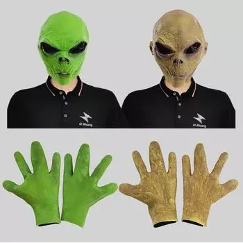 Маска ужасной гримасы инопланетянина, реквизит для хэллоуинской вечеринки green mask