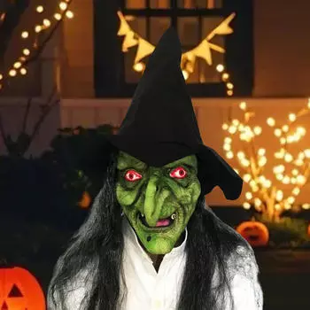 Маска ведьмы из латекса на Хэллоуин, реквизит для косплея, высота 70 см, для сценического представления, легкий, мягкий Style A