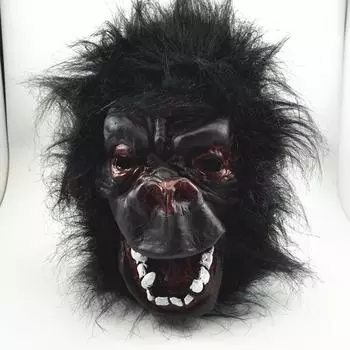 Маска животного на Хэллоуин, костюм для выступления шимпанзе, головной убор для взрослой гориллы One size чёрный