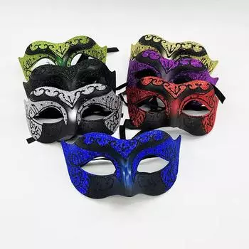 Маскарадная маска для мужчин и женщин, венецианская маска для пар, для Дионисии, костюм Марди Гра, вечерние бал One Size чёрный
